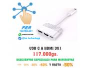 USB TIPO C THUNDERBOLT 3 A HDMI 3x1