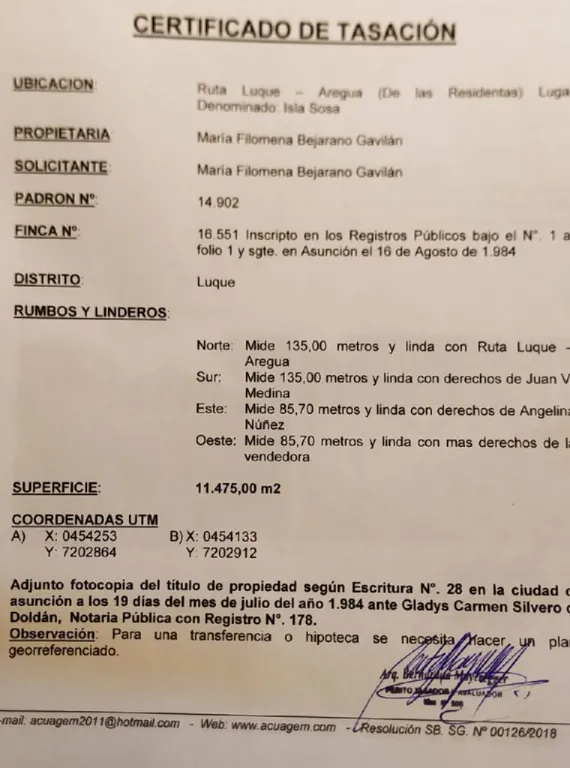 VENDO TERRENO: 9.900,00 Mt2. LUQUE & AREGUÁ.. SOBRE RUTA — foto 3
