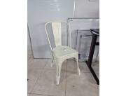 SILLA FIJA TOLIX XV ESTILO VINTAGE (ANTIGUO) (BLANCO)