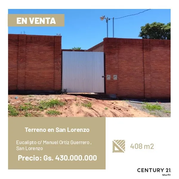 🔑EN VENTA TERRENO CON MURALLA EN SAN LORENZO — foto 2