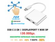 USB C 2 EN 1 DISPLAYPORT Y MINI DP