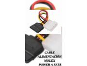 DISPONEEEEMOOOOS.... CABLE ALIMENTACION MOLEX POWER A SATA.