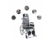Silla de ruedas reclinable y con opción sanitaria