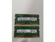 Lote x2 Memoria RAM 4GB DDR3L-1600Mhz (Total 8GB) para Notebook