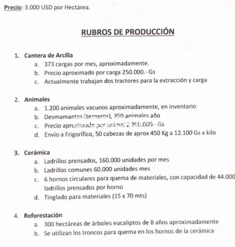 Otros inmuebles - 2.000 HECTÁREAS DE PROPIEDAD SOBRE ASFALTO CIUDAD DE TOBATI 63 Kms de Asunción !!