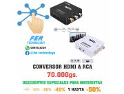 CONVERSOR HDMI A RCA (AUDIO/VIDEO)