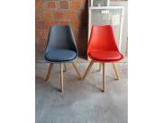 SILLA FIJA EAMES – MARGOT (ROJO O GRIS) (C487) POR UNIDAD