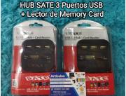 ¡¡OFERTA!!🤩👌 HUB USB 3P + LECTOR DE MEMORIAS SATE A-HUB07