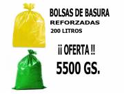 BOLSAS DE BASURA REFORZADAS X 200 LITROS 5500 GS. OFERTA!!