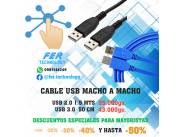 CABLE USB MACHO A MACHO 2.0 Y 3.0