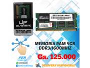 MEMORIA RAM 4GB DDR3/1600MHZ UP GAMER