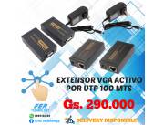 EXTENSOR VGA ACTIVO + AUDIO POR UTP 100 MTS