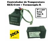 Controlador de Temperatura REX-C100 + sensor tipo K