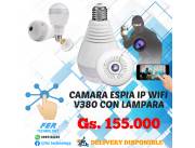 CAMARA ESPIA IP V380 WIFI MICROSD CON LAMPARA