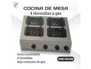 Cocina de mesa 4 hornallas a gas