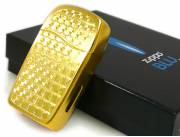 Único encendedor Zippo Blu dorado con líneas diamantadas. ORIGINAL y NUEVO EN CAJA