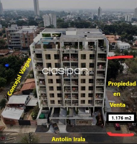 Terrenos - Terreno en zona exclusiva de Asunción Bº Herrera de 1.176 m2 ideal para edificio en altura