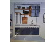 Muebles de cocina. Estantes, alacenas y mesadas de mármol y granito, muebles de diseño