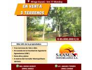3 TERRENOS A METROS DEL CORREDOR METROPOLITANO DEL ESTE