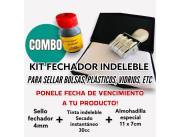 KIT FECHADOR INDELEBLE PARA SELLAR BOLSAS, PLASTICOS, VIDRIOS,PONELE FECHA A TUS PRODUCTOS