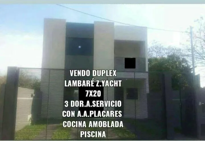 VENDO COQUETO DUPLEX CON PISCINA EN LAMBARÉ ZONA YACHT!!P INVERSIÓN YA ESTA ALQUILADO! — foto 3