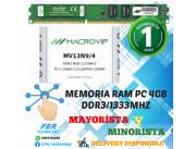 MEMORIA RAM PC 4GB DDR3/1333MHZ MACROVIP