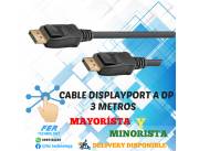 CABLE DISPLAYPORT A DP 3 METROS