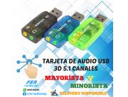 TARJETA DE AUDIO USB A 3D 5.1 CANALES