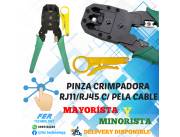 PINZA CRIMPADORA RJ45/RJ10/RJ11 4P 6P 8P JZ-70028 CON PELADOR DE CABLES