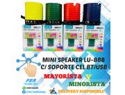 OFERTA!!😍 🎀 MINI SPEAKER LU-888 C/ SOPORTE CEL BT/FM/USB 💥