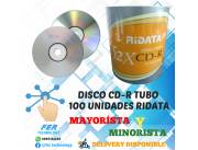 DISCO CD-R TUBO 100 UNIDADES RIDATA