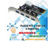 PLACA PCI EXPRESS USB 3.0 4 PUERTOS