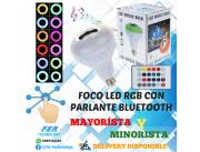 FOCO LED RGB CON PARLANTE BLUETOOTH