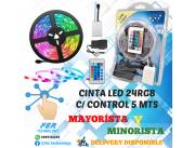 CINTA LED 24RGB C/ CONTROL 5 MTS