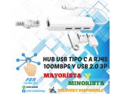 HUB USB C A RJ45 100MBPS Y USB 2.0 3P