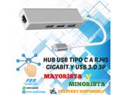 HUB USB C A RJ45 GIGABIT Y USB 3.0 3P