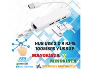 HUB USB A RJ45 100MBPS Y USB 2.0 3P