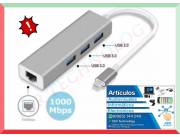 HUB USB C A RJ45 GIGABIT Y USB 3.0 3P