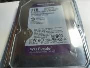 Disco duro de 2 Tera Byte Western Digital linea purpura especifico para CCTV