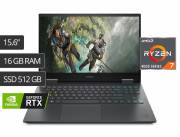 Notebook HP OMEN AMD RYZEN 7/16.1/16GB/512GB SSD/NVIDIA GEFORCE RTX3050Ti
