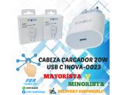 CABEZA CARGADOR 20W USB C INOVA-0023