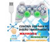 CONTROL JOYSTICK ANALOGICO USB TRANSPARENTE PARA PC