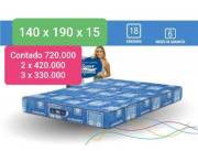 COLCHON SUPER SPUMA 140 X 190 !! LLEVA EN CUOTAS !! NO MIRAMOS INFORMCONF !!