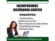 SE BUSCA DISEÑADORA GRAFICO