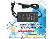 FUENTE UNIVERSAL PLÁSTICO 12V 5A