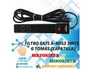 FILTRO SATE A-R053 3 MTS CON 6 TOMAS (ZAPATILLA)