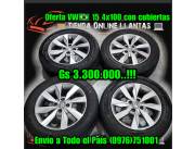 Oferta Llanta VW Brasil 15 4x100 con cubiertas impecables