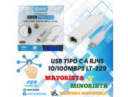 USB TIPO C A RJ45 10/100MBPS LT-229