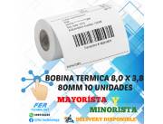 BOBINA TERMICA 8,0 X 3,8 80MM 10 UNIDADES