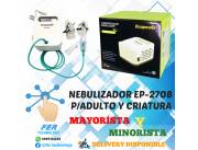 NEBULIZADOR ECOPOWER EP-2708 P/ ADULTO Y CRIATURA